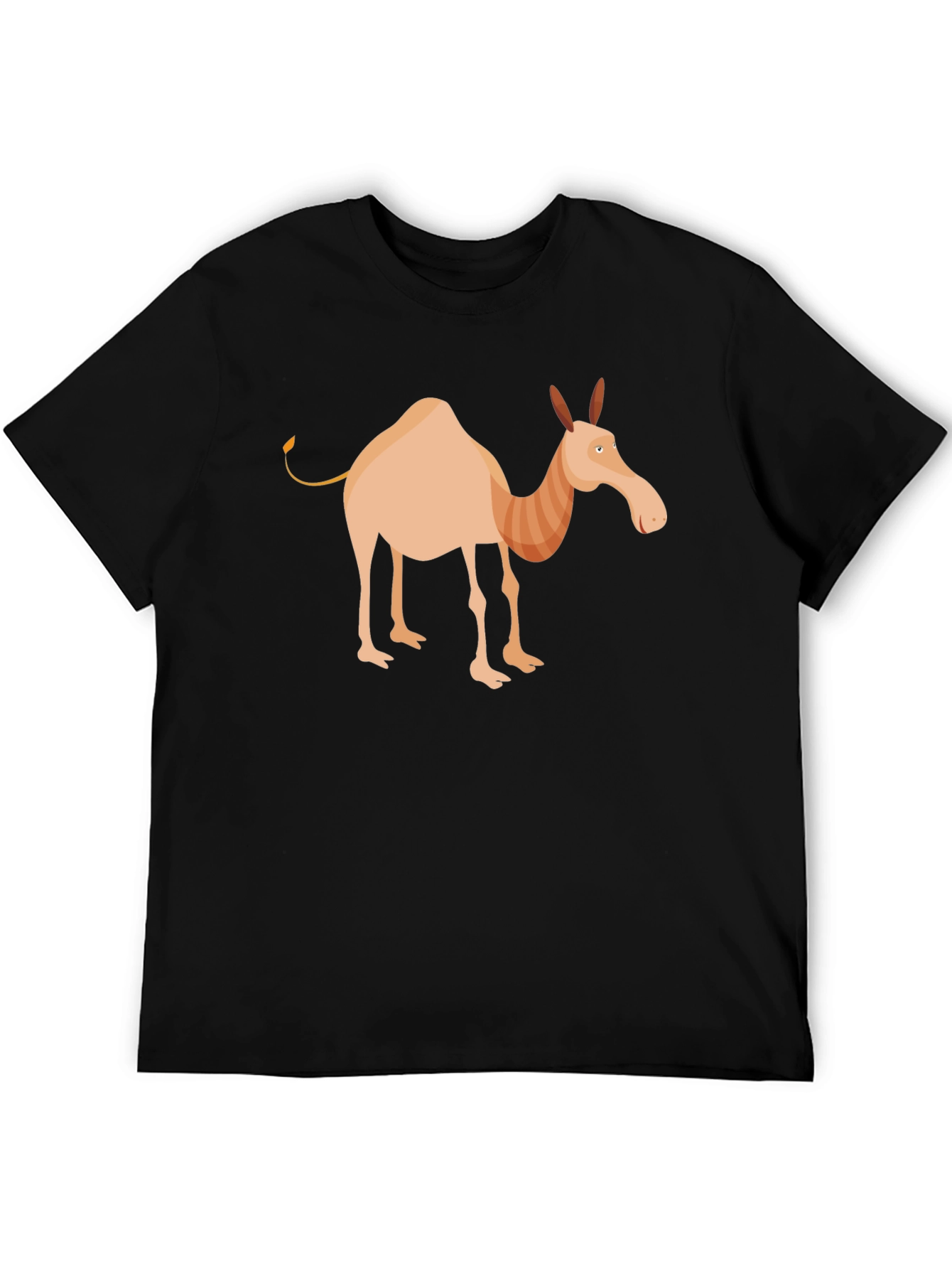 Cartoon Camel Graphic Tee - Unisex Black T-Shirt