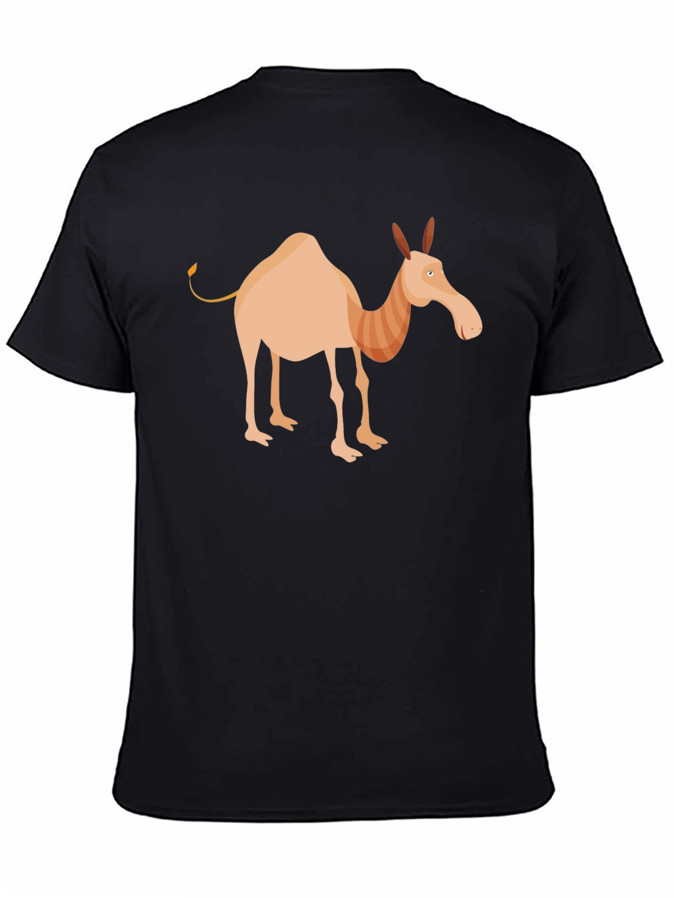 Cartoon Camel Graphic Tee - Unisex Black T-Shirt