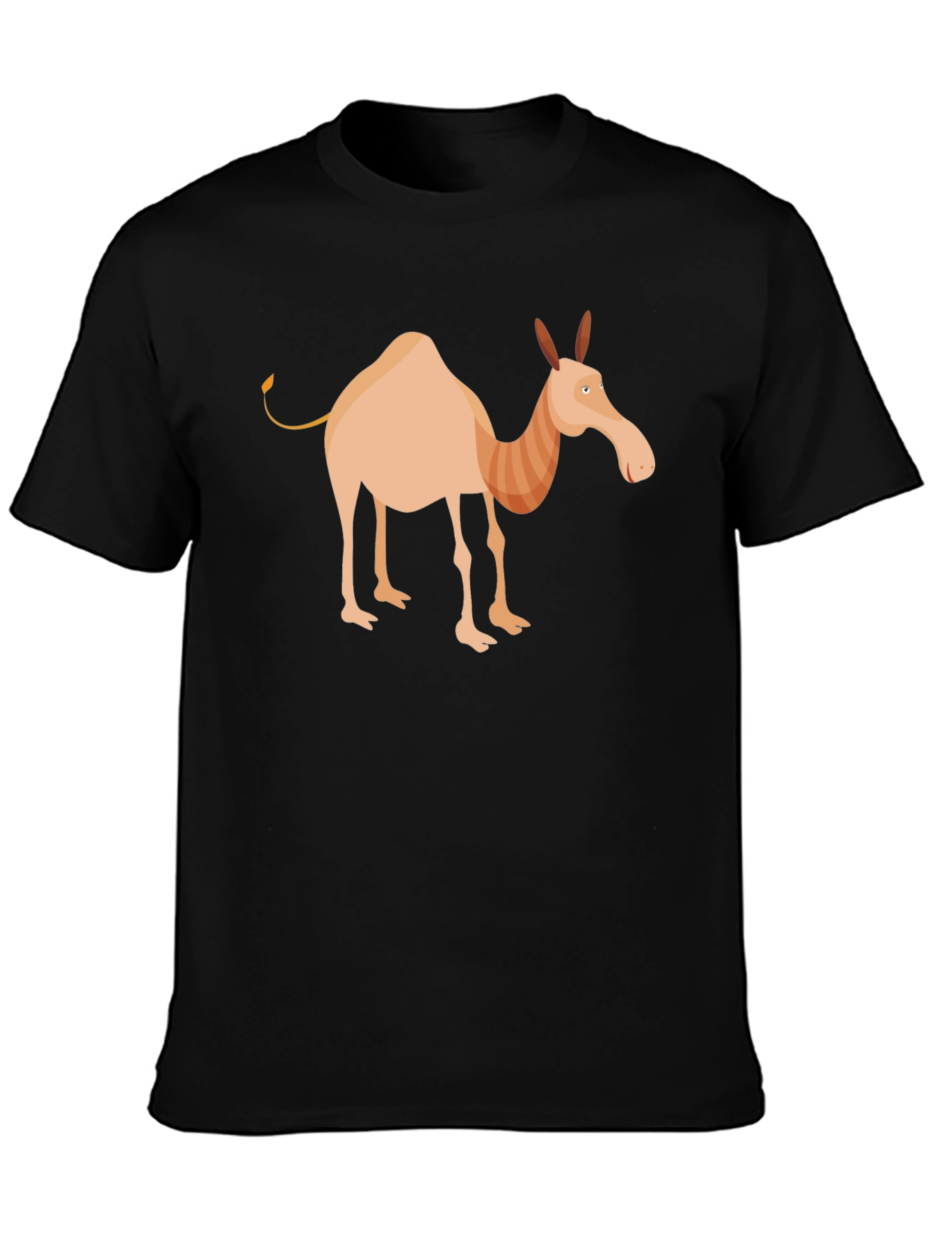 Cartoon Camel Graphic Tee - Unisex Black T-Shirt