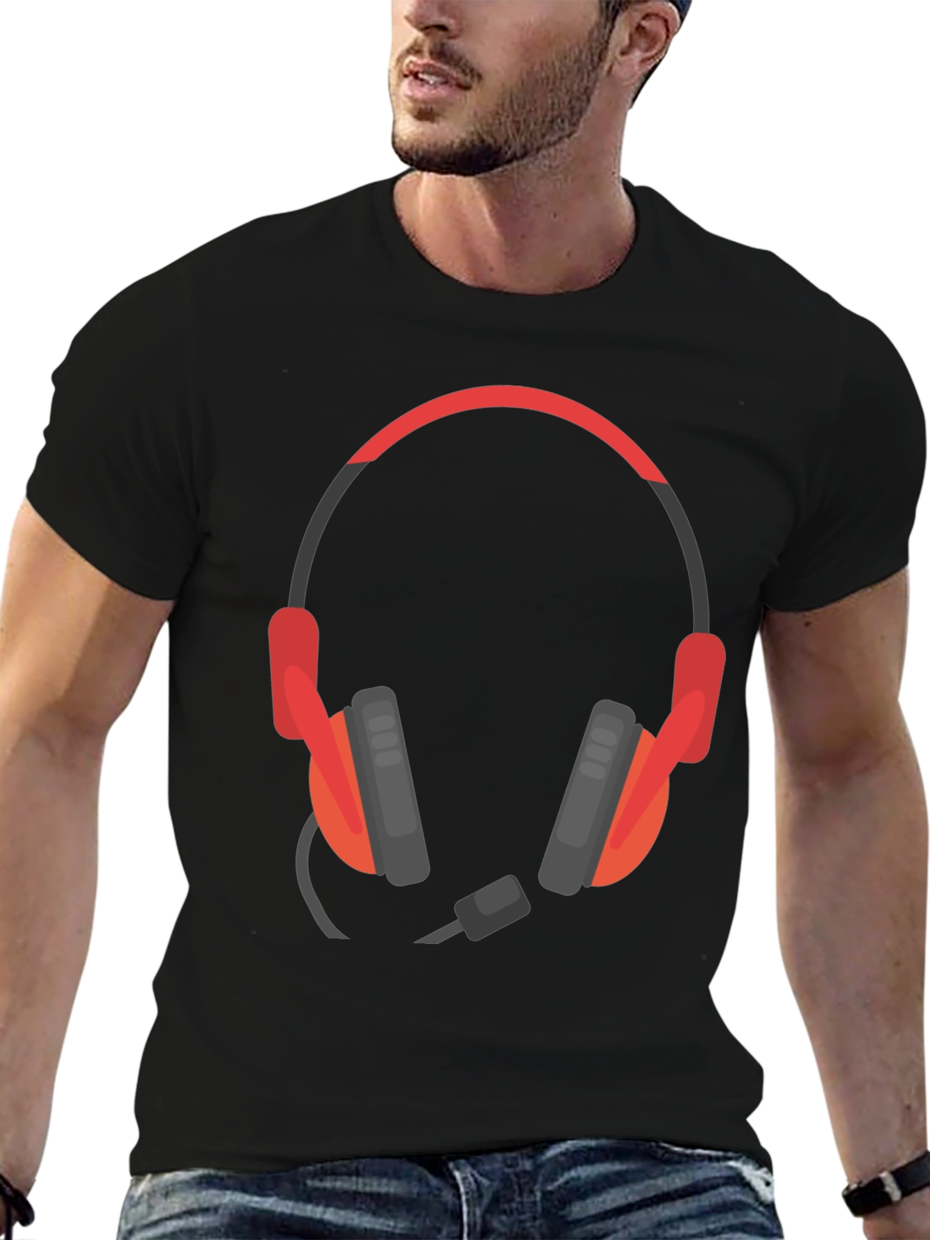 Gamer Headset Graphic Tee - Cool Design!