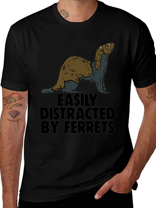 Easily Distracted By Ferrets Graphic T-Shirt