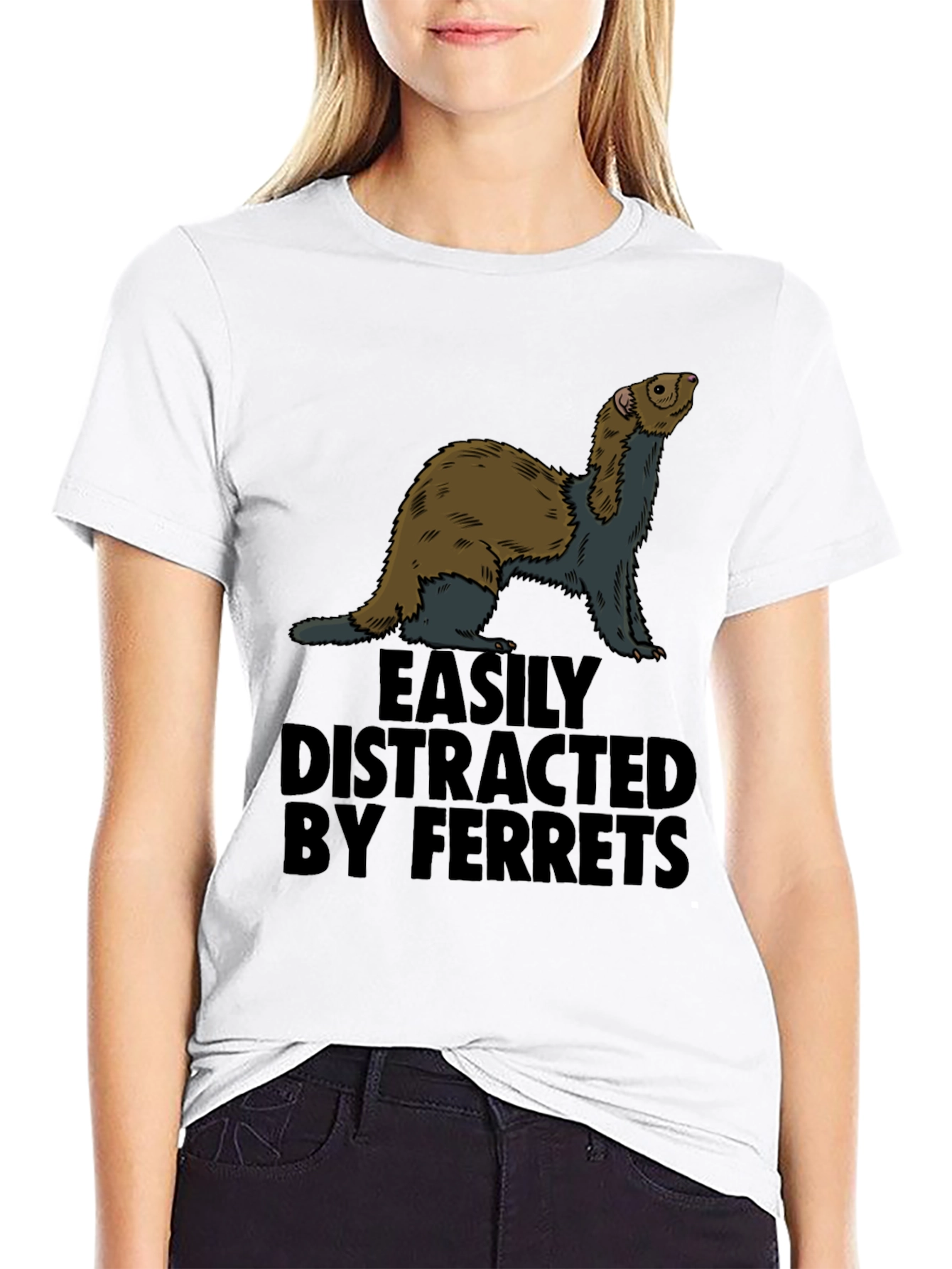Easily Distracted By Ferrets Graphic T-Shirt