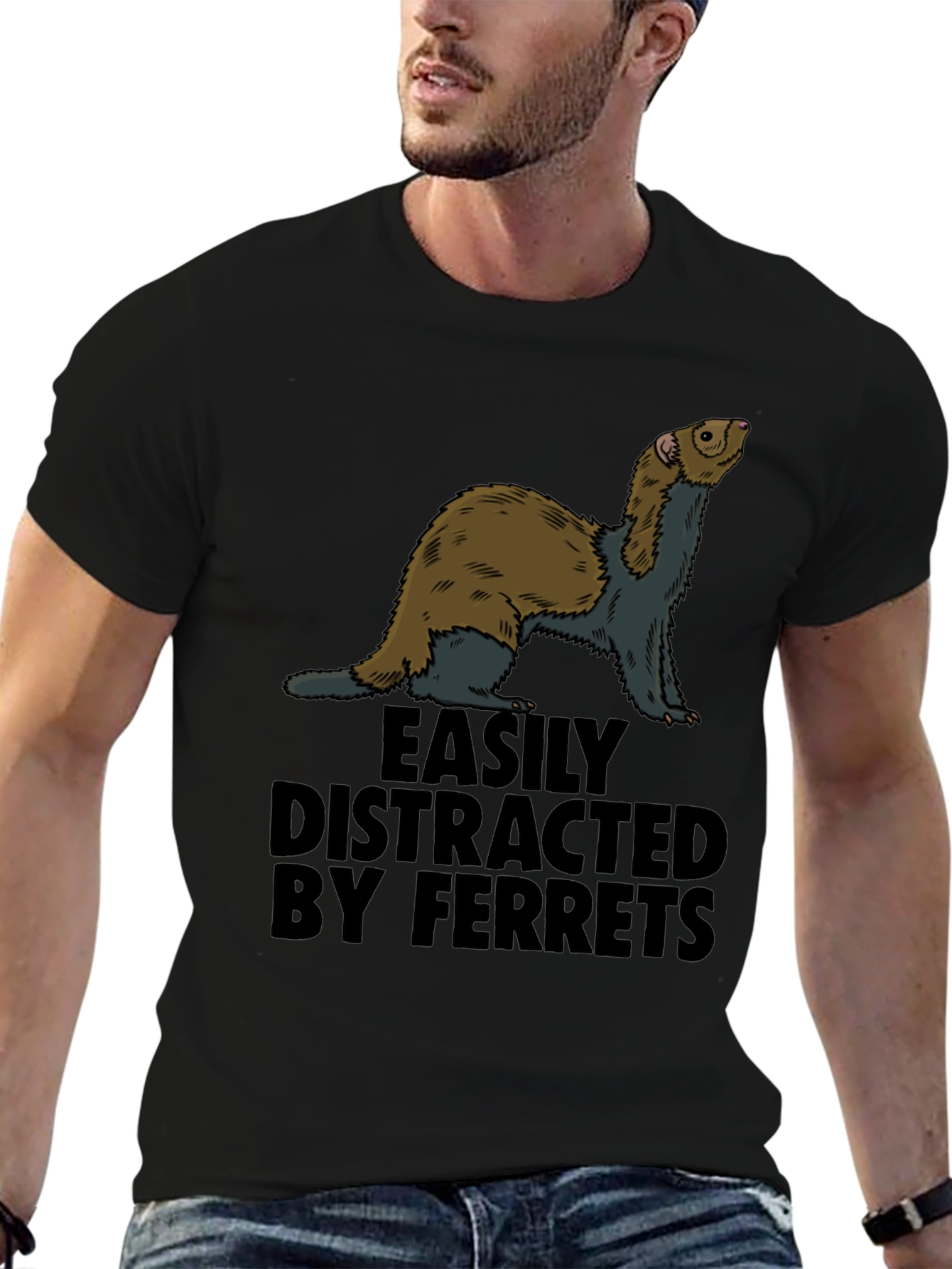Easily Distracted By Ferrets Graphic T-Shirt