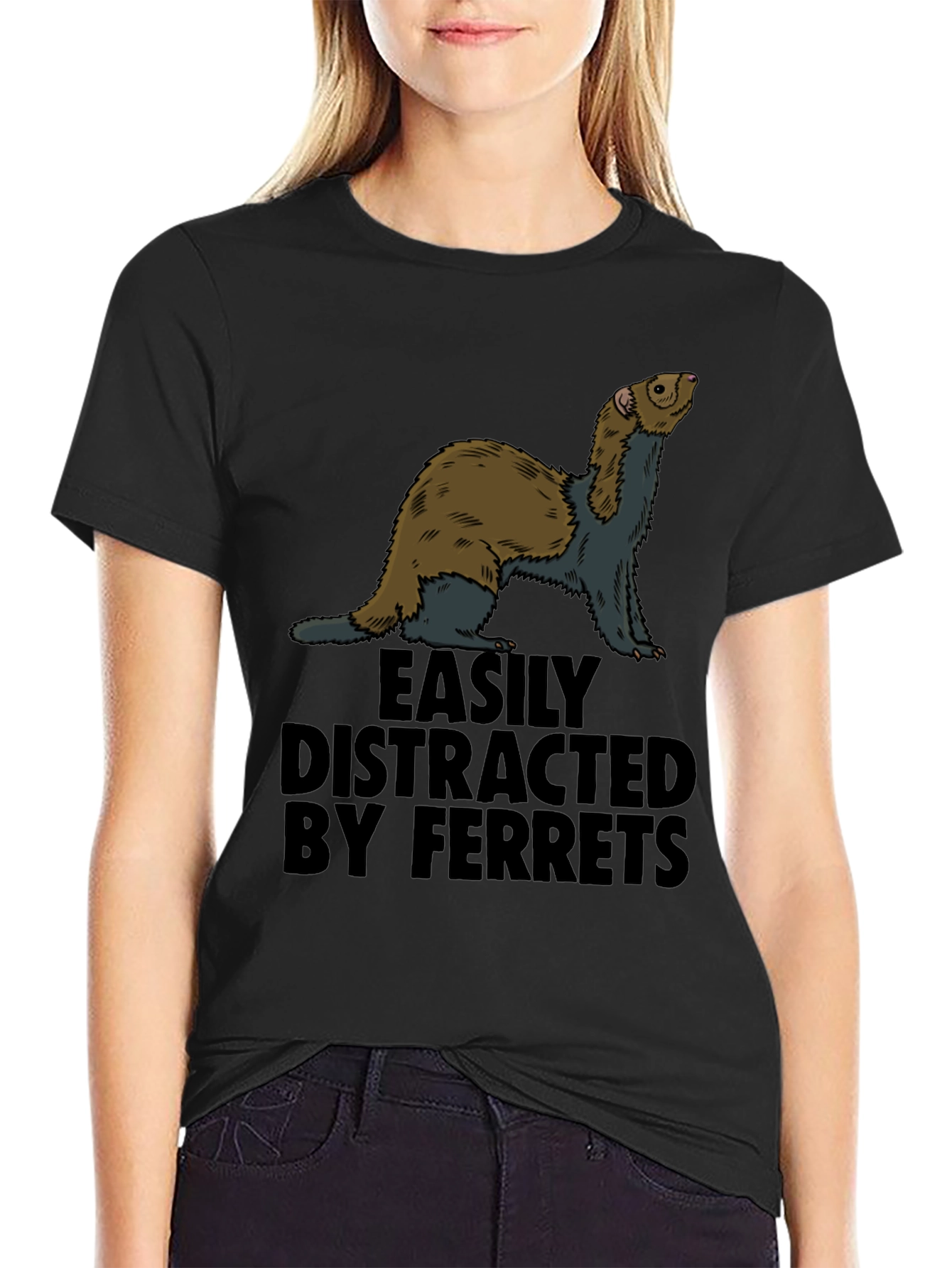 Easily Distracted By Ferrets Graphic T-Shirt