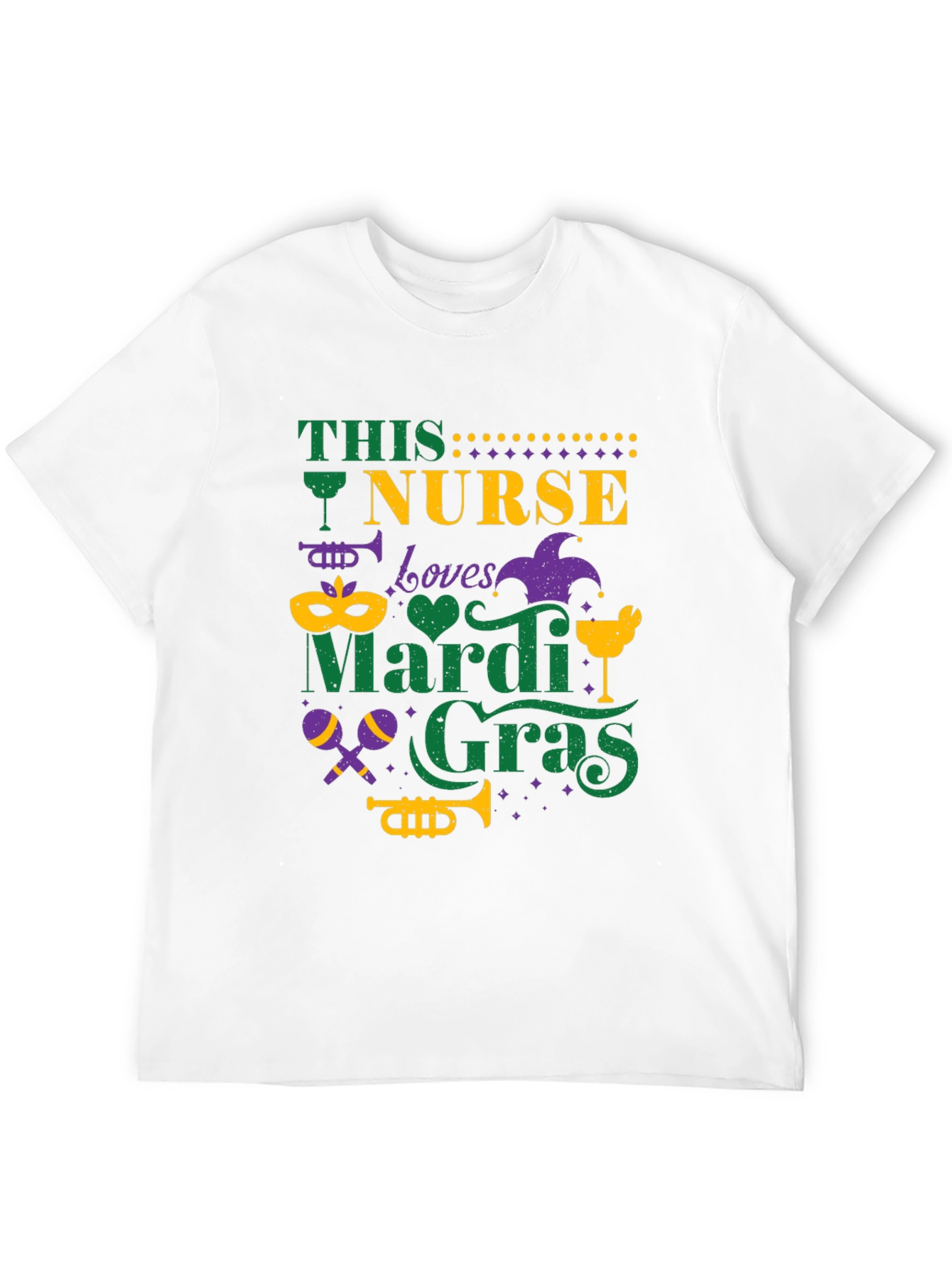 Nurse Loves Mardi Gras T-Shirt - Fun Festive Tee