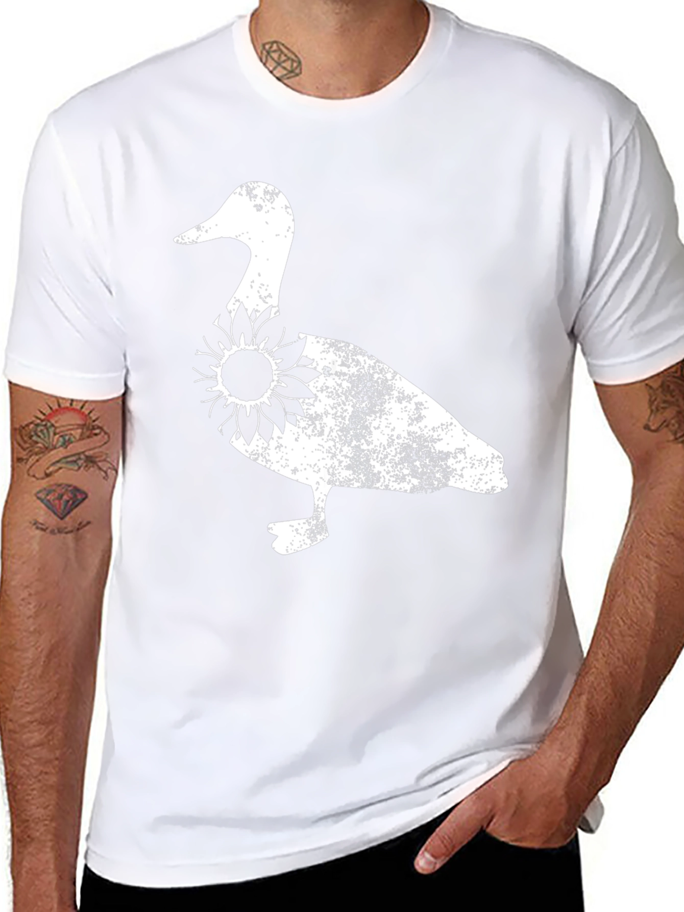 Duck Sunflower Graphic Tee - Black