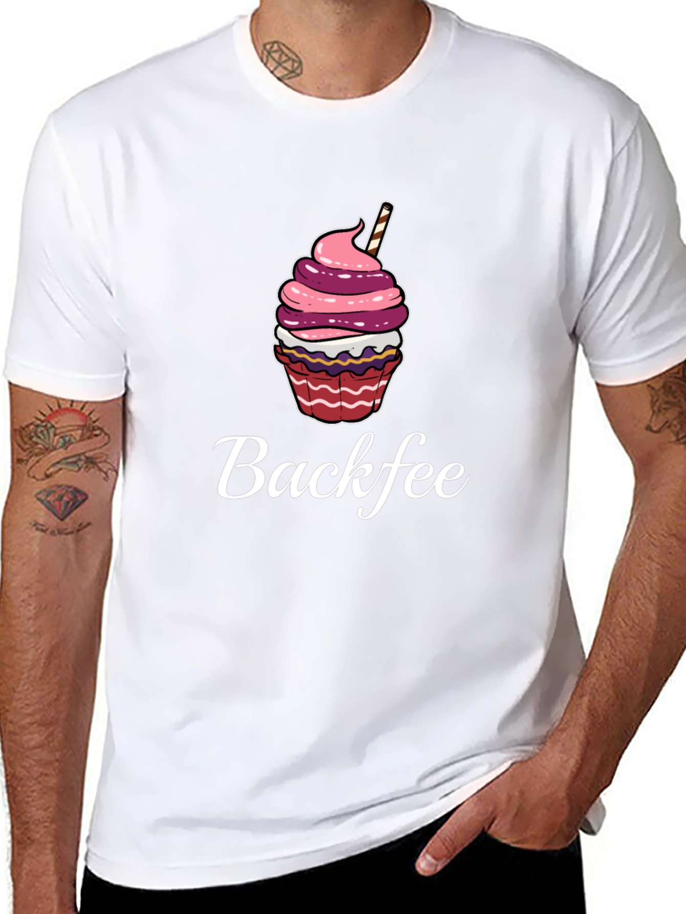Backfee Cupcake Graphic Tee - Casual Comfort