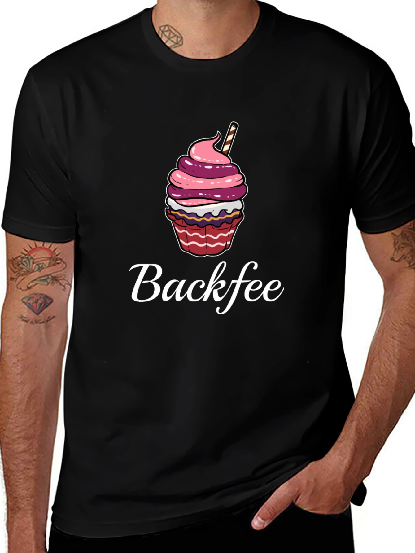 Backfee Cupcake Graphic Tee - Casual Comfort