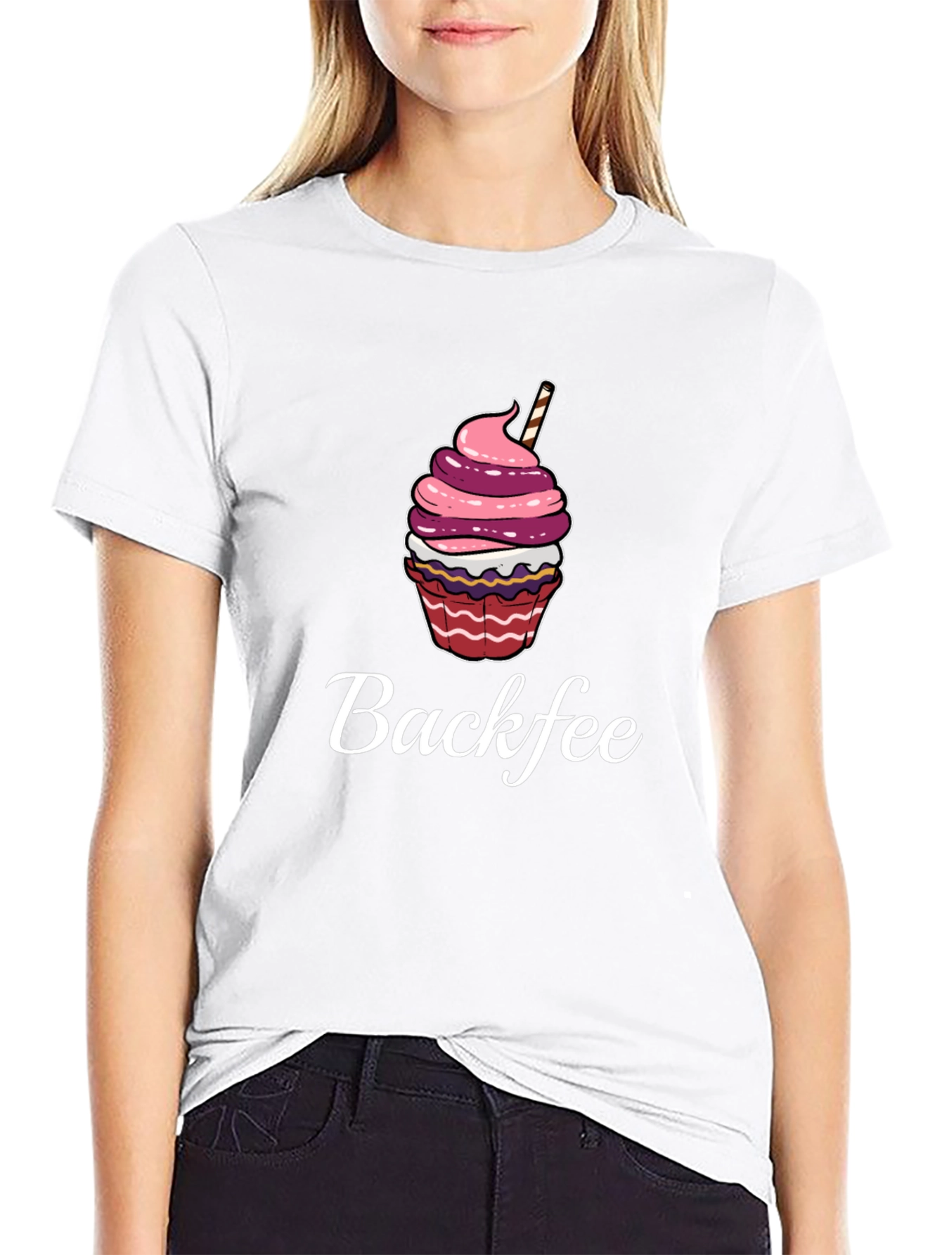 Backfee Cupcake Graphic Tee - Casual Comfort