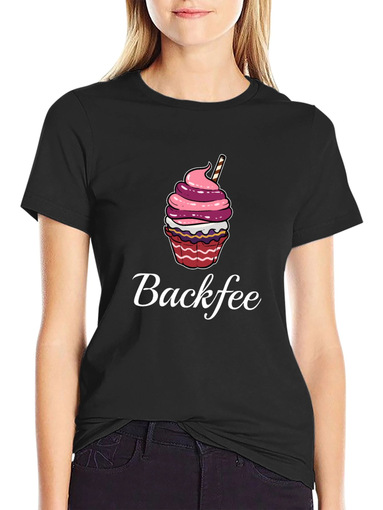 Backfee Cupcake Graphic Tee - Casual Comfort
