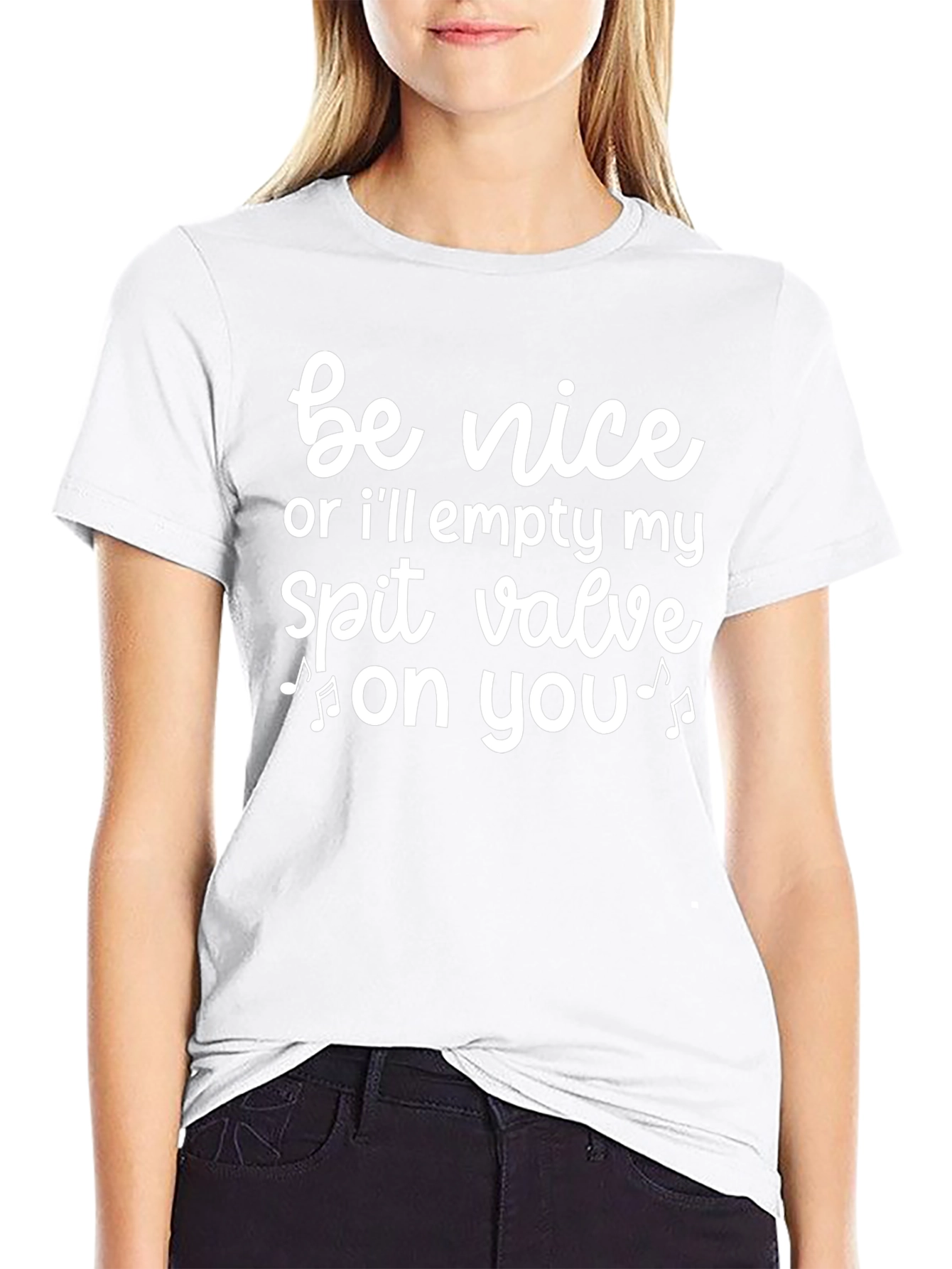 Funny Be Nice Spit Valve Musician Black T-Shirt