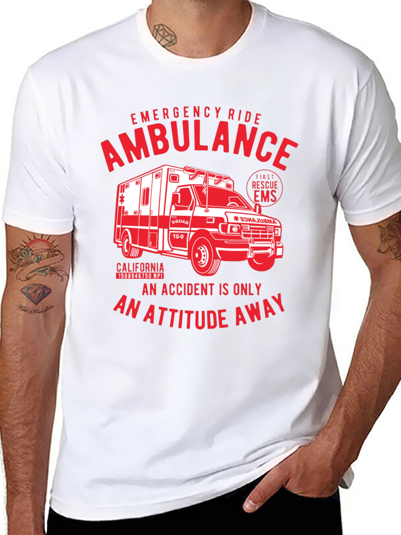 Emergency Ride Ambulance Graphic T-Shirt