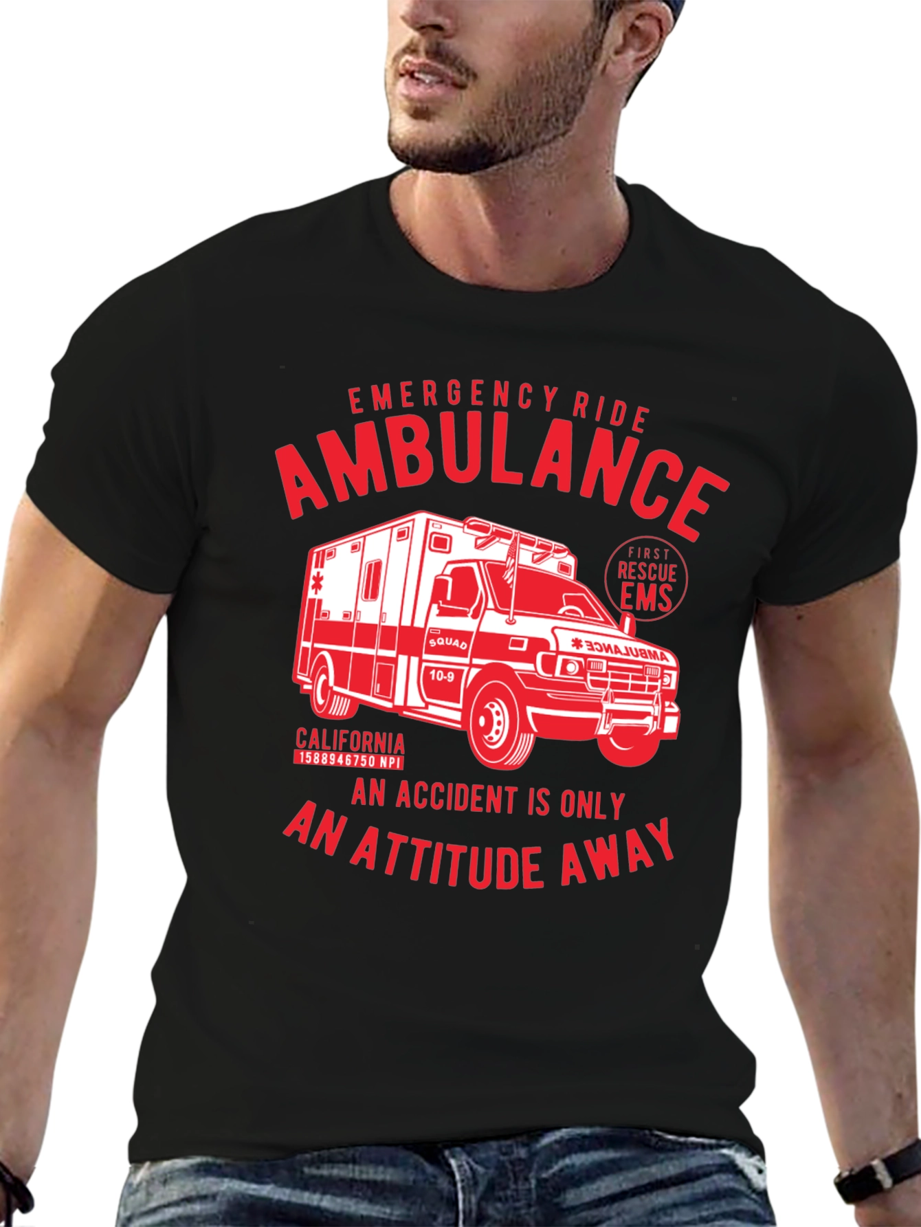 Emergency Ride Ambulance Graphic T-Shirt