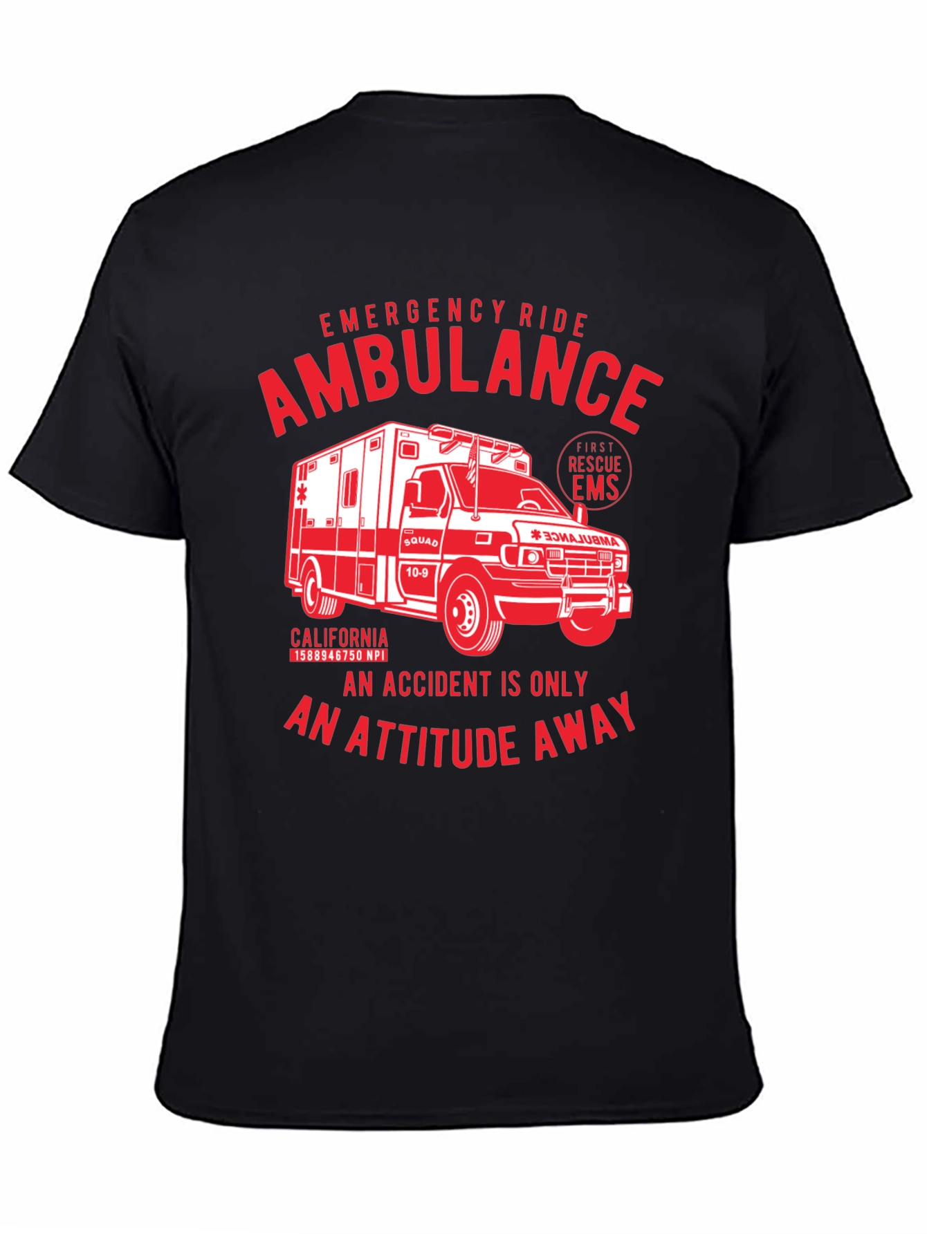 Emergency Ride Ambulance Graphic T-Shirt