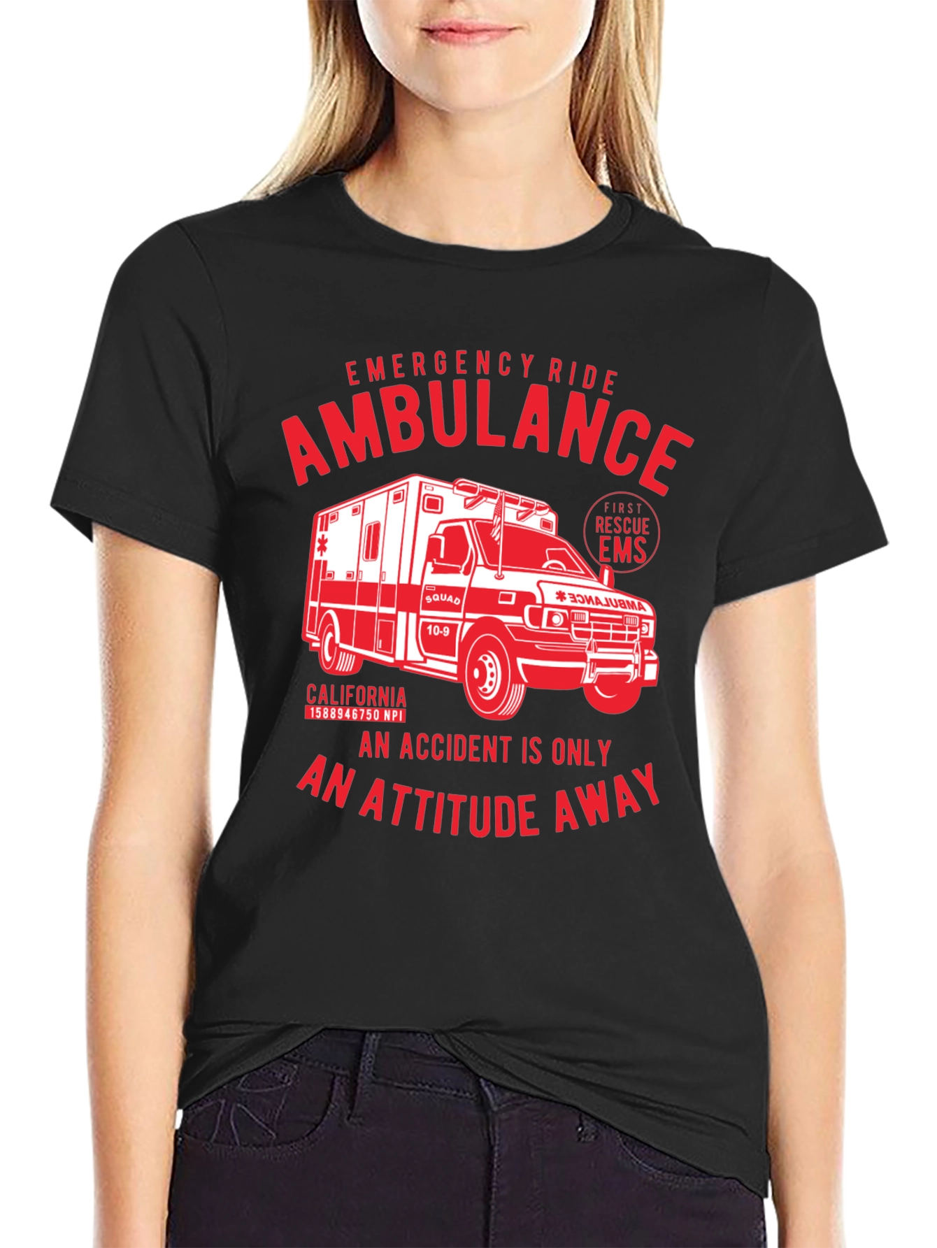 Emergency Ride Ambulance Graphic T-Shirt