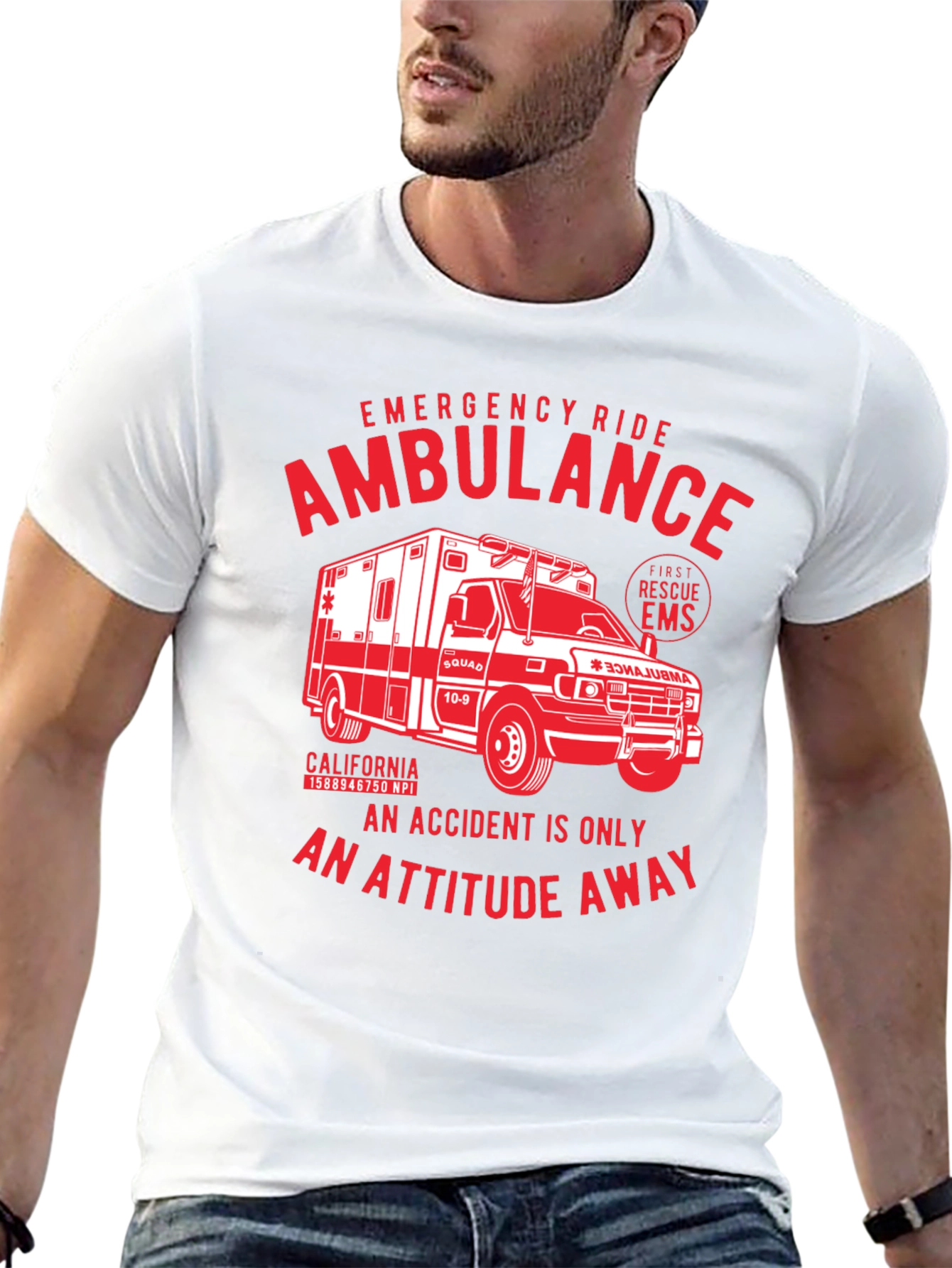 Emergency Ride Ambulance Graphic T-Shirt