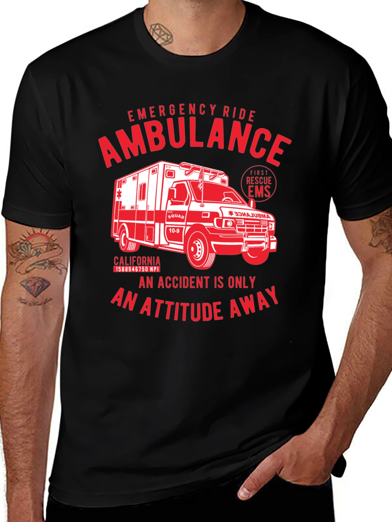 Emergency Ride Ambulance Graphic T-Shirt