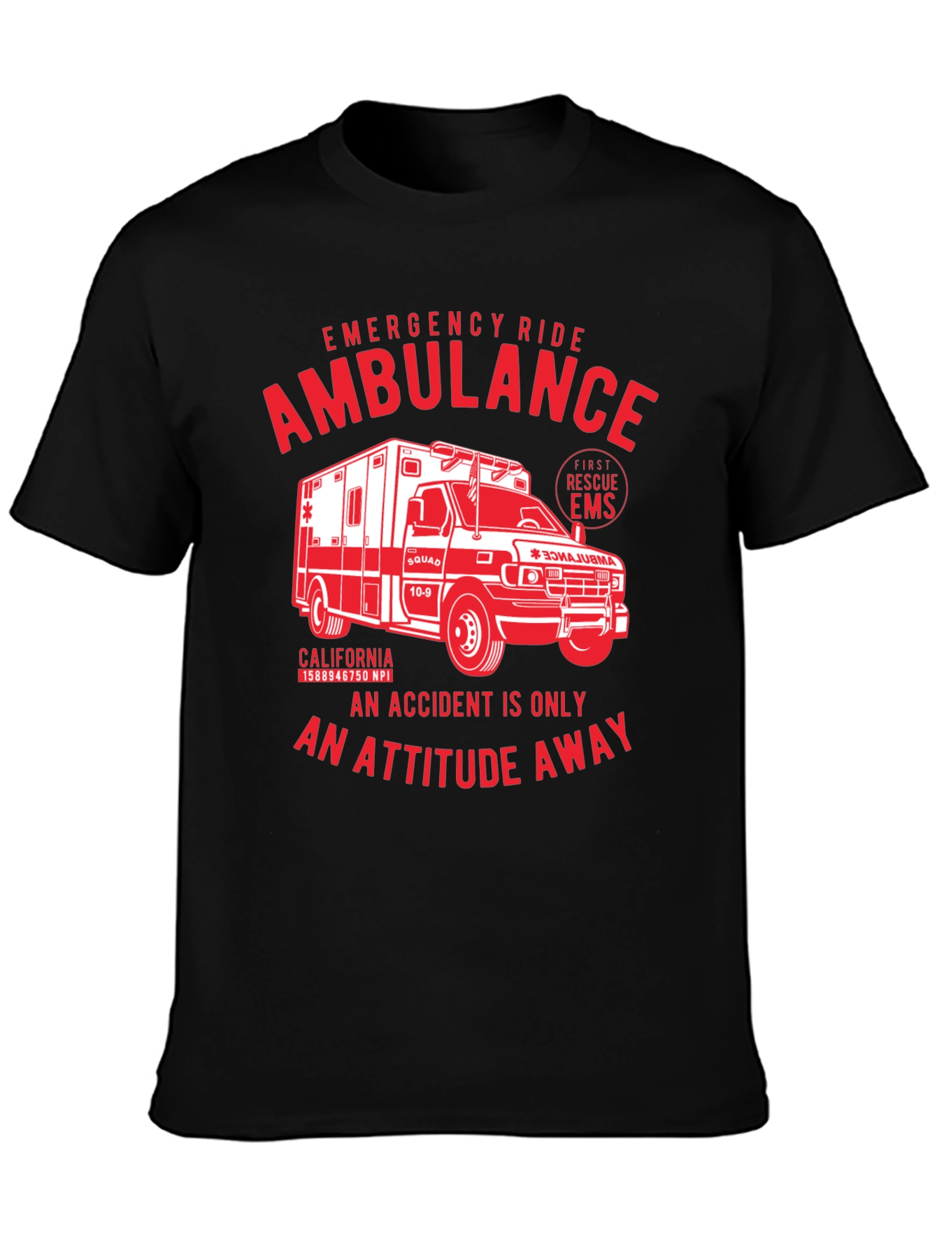 Emergency Ride Ambulance Graphic T-Shirt