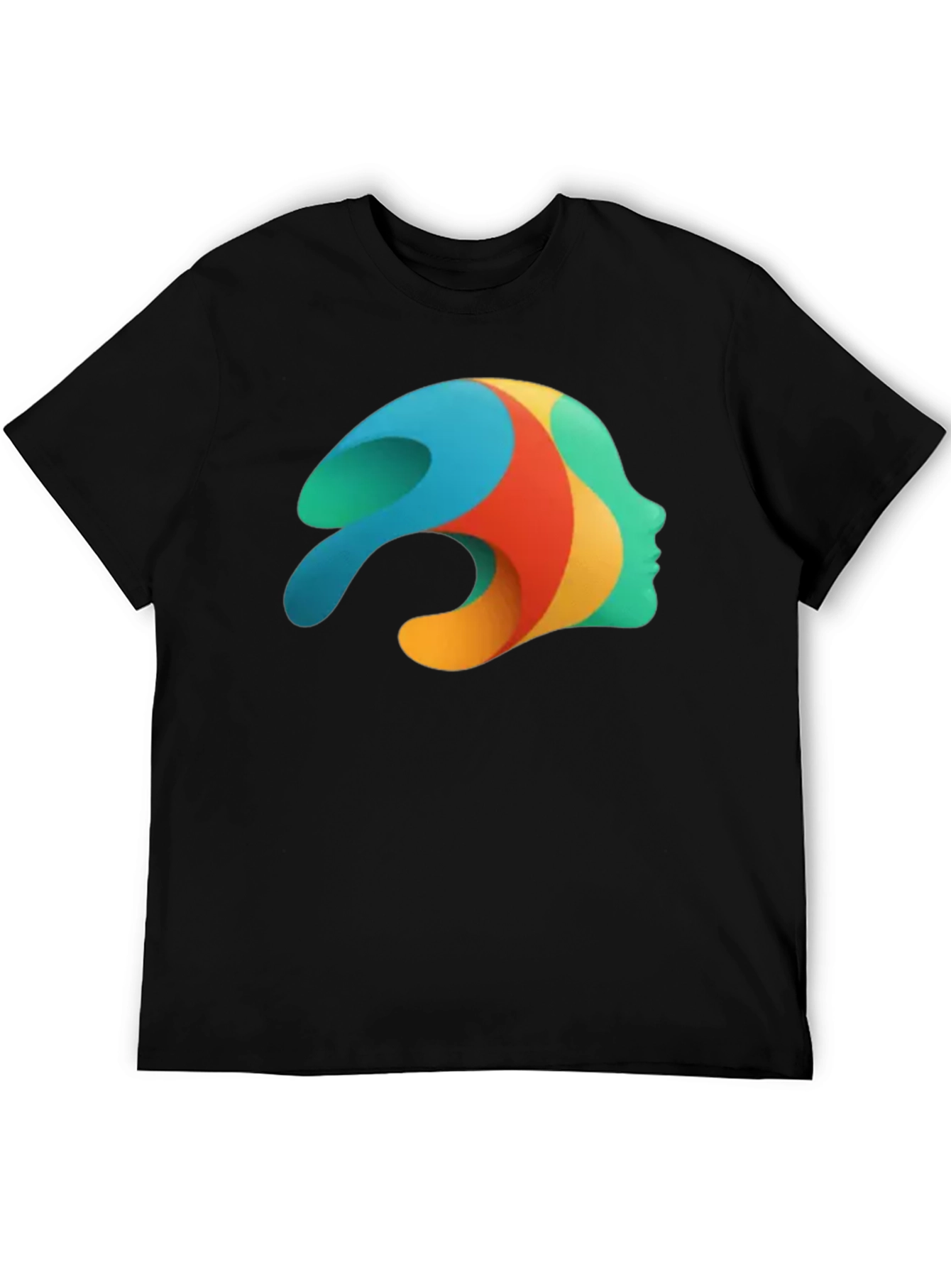 Abstract Face Graphic Black T-Shirt - Unique Art Tee