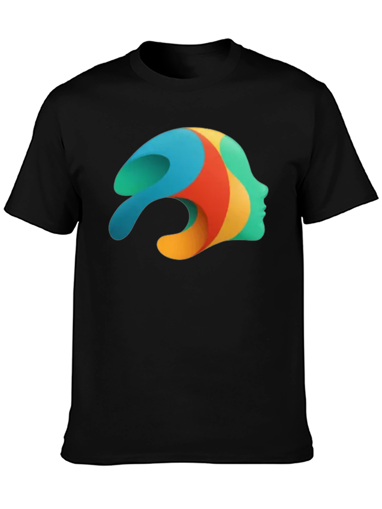 Abstract Face Graphic Black T-Shirt - Unique Art Tee