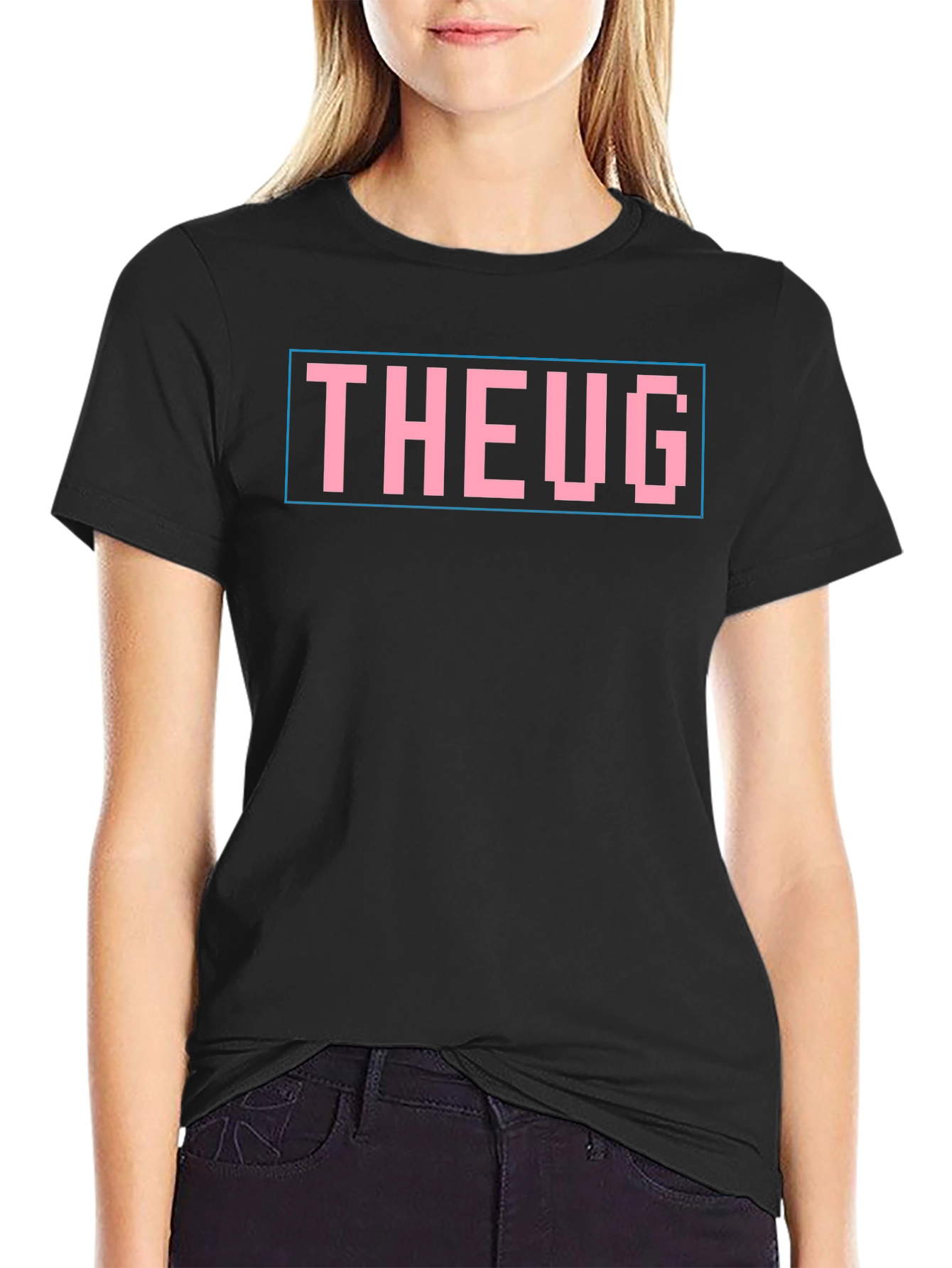 THEUG Pixel Graphic T-Shirt - Black Cotton Blend Tee