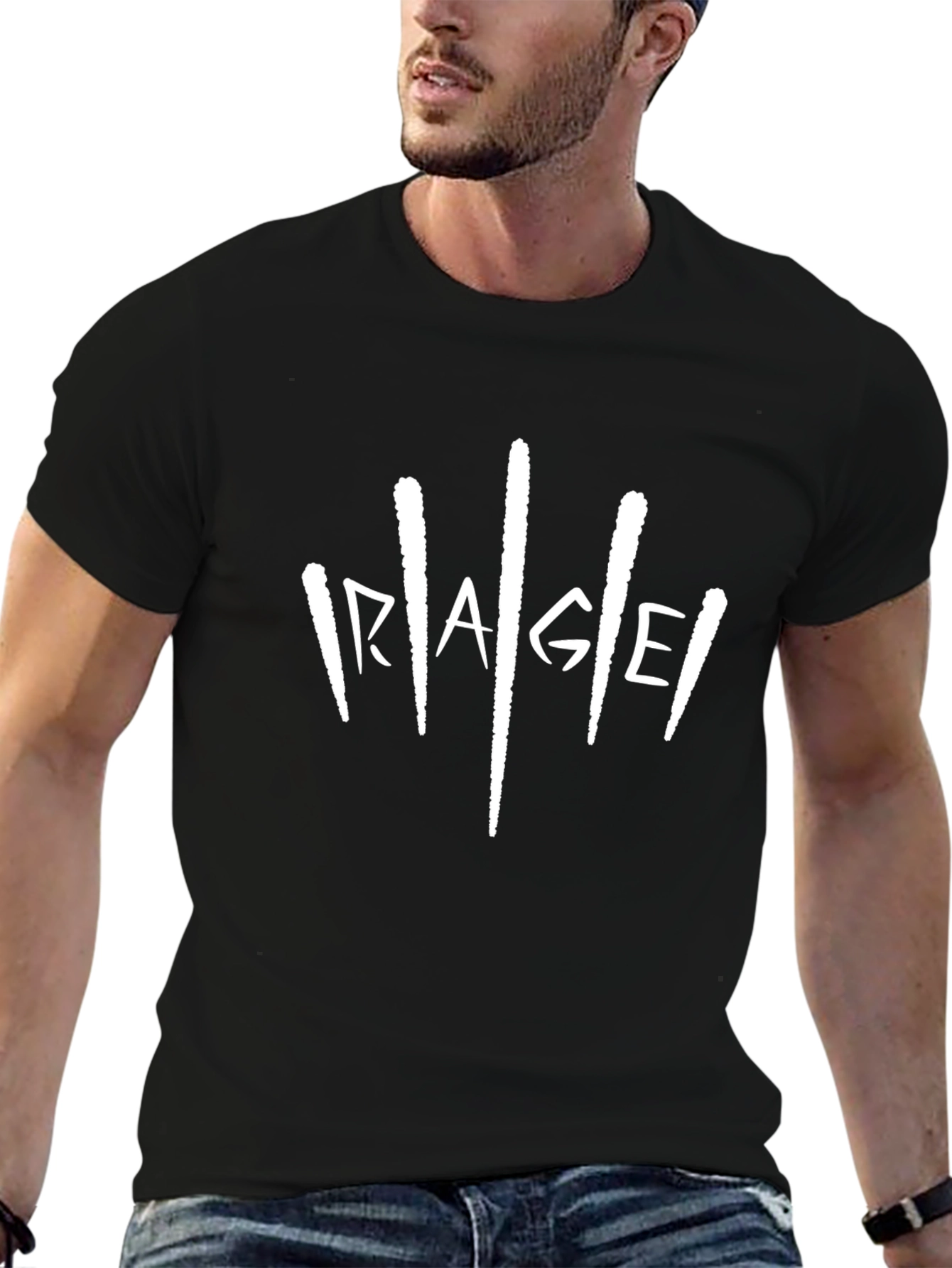 Rage Graphic Print Black T-Shirt
