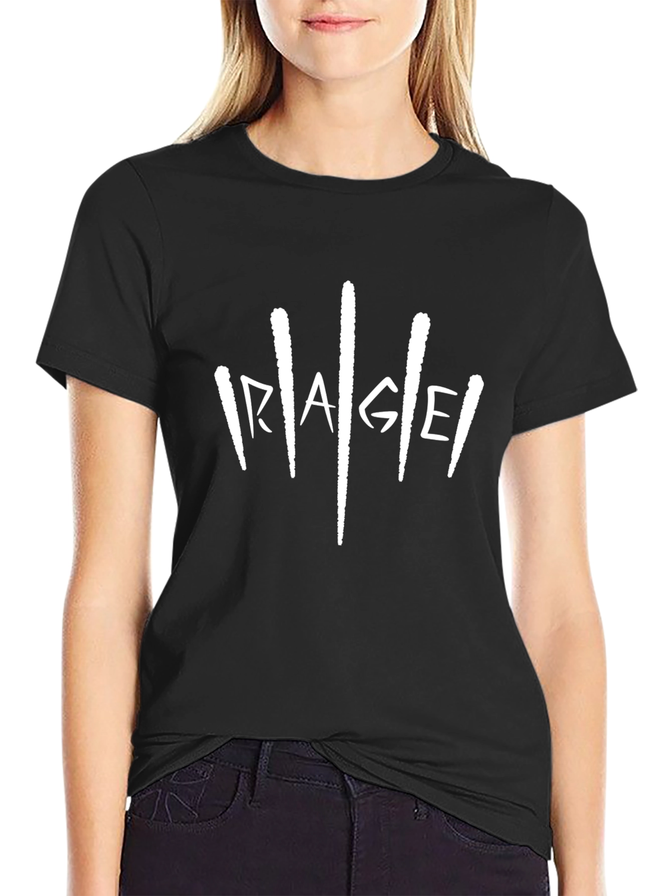 Rage Graphic Print Black T-Shirt