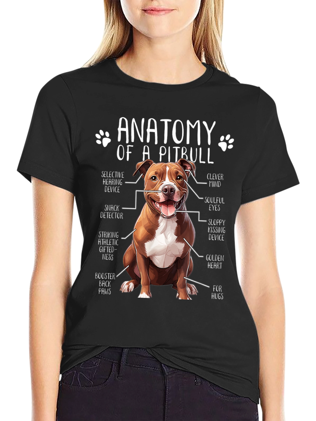 Anatomy of a Pitbull T-Shirt - Dog Lover Tee