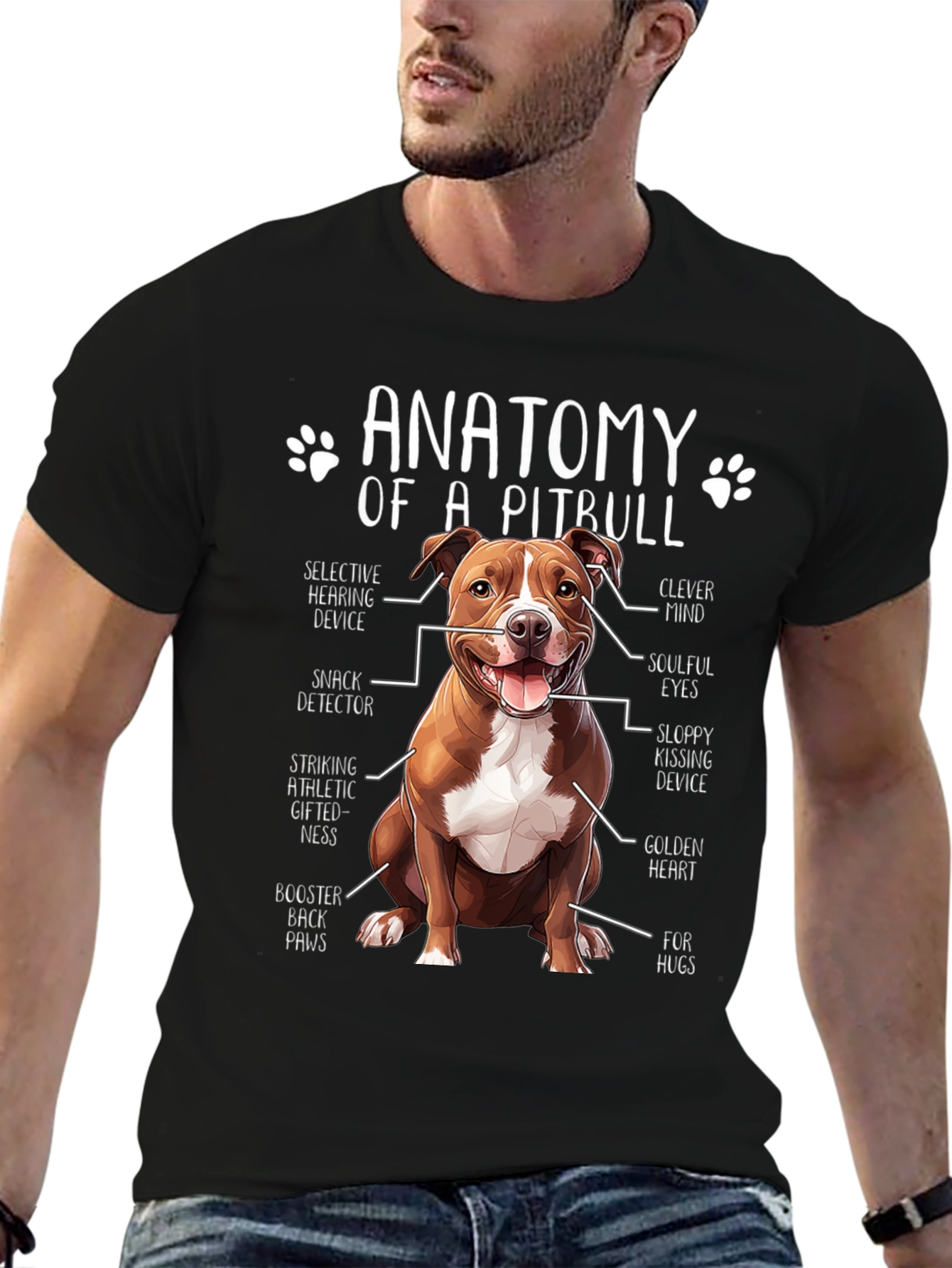 Anatomy of a Pitbull T-Shirt - Dog Lover Tee