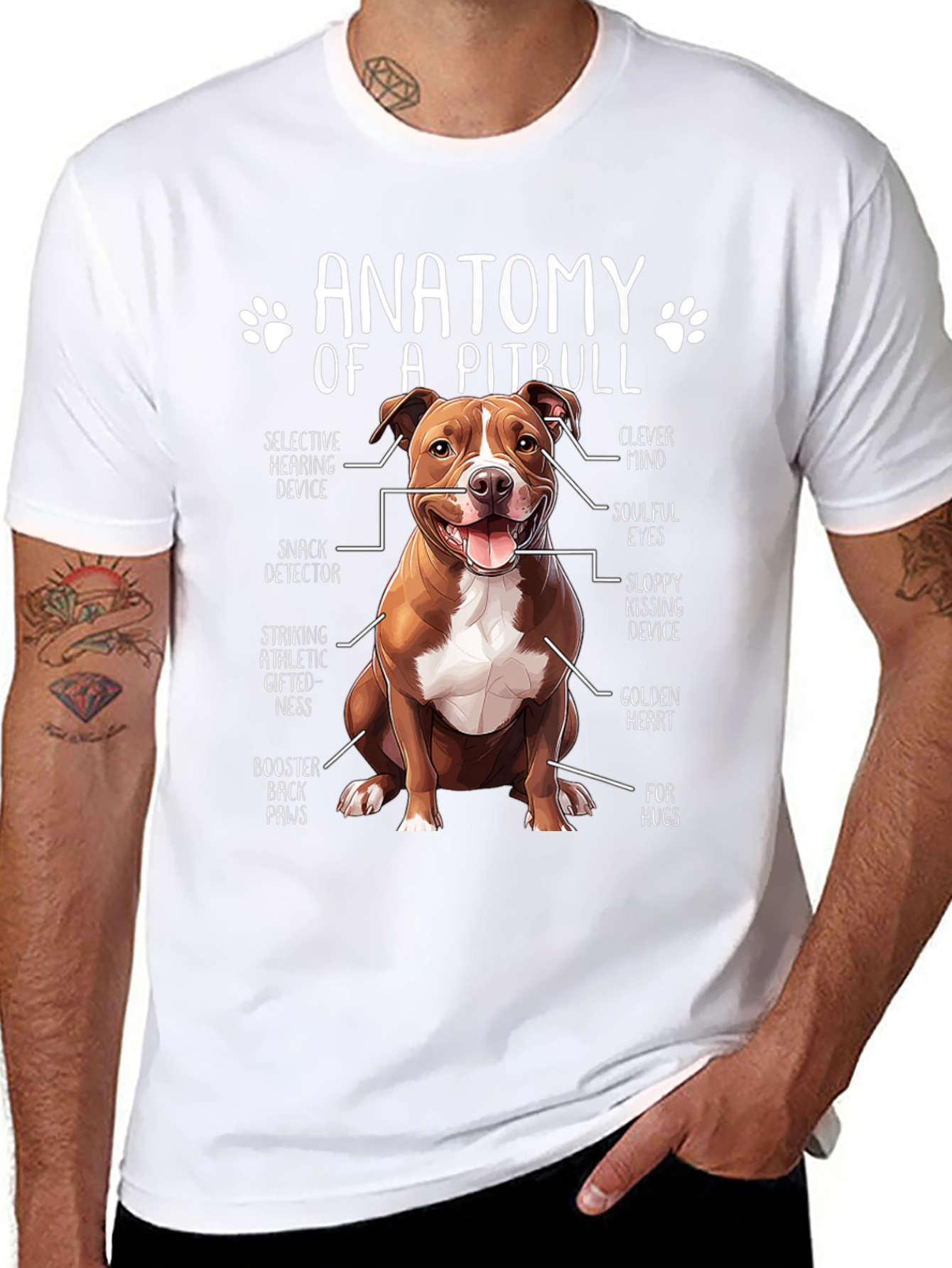 Anatomy of a Pitbull T-Shirt - Dog Lover Tee