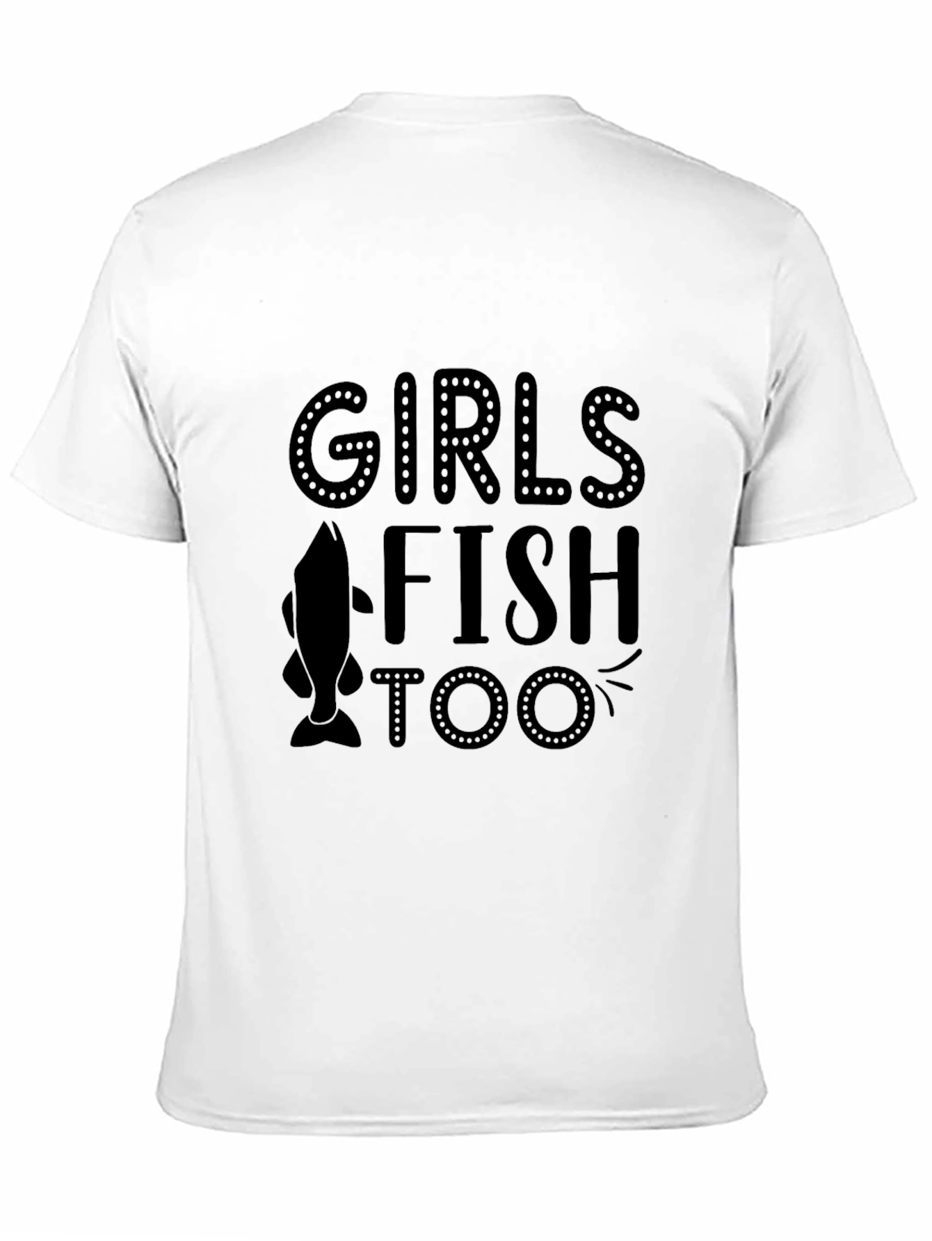 Girls Fish Too Black Graphic Tee