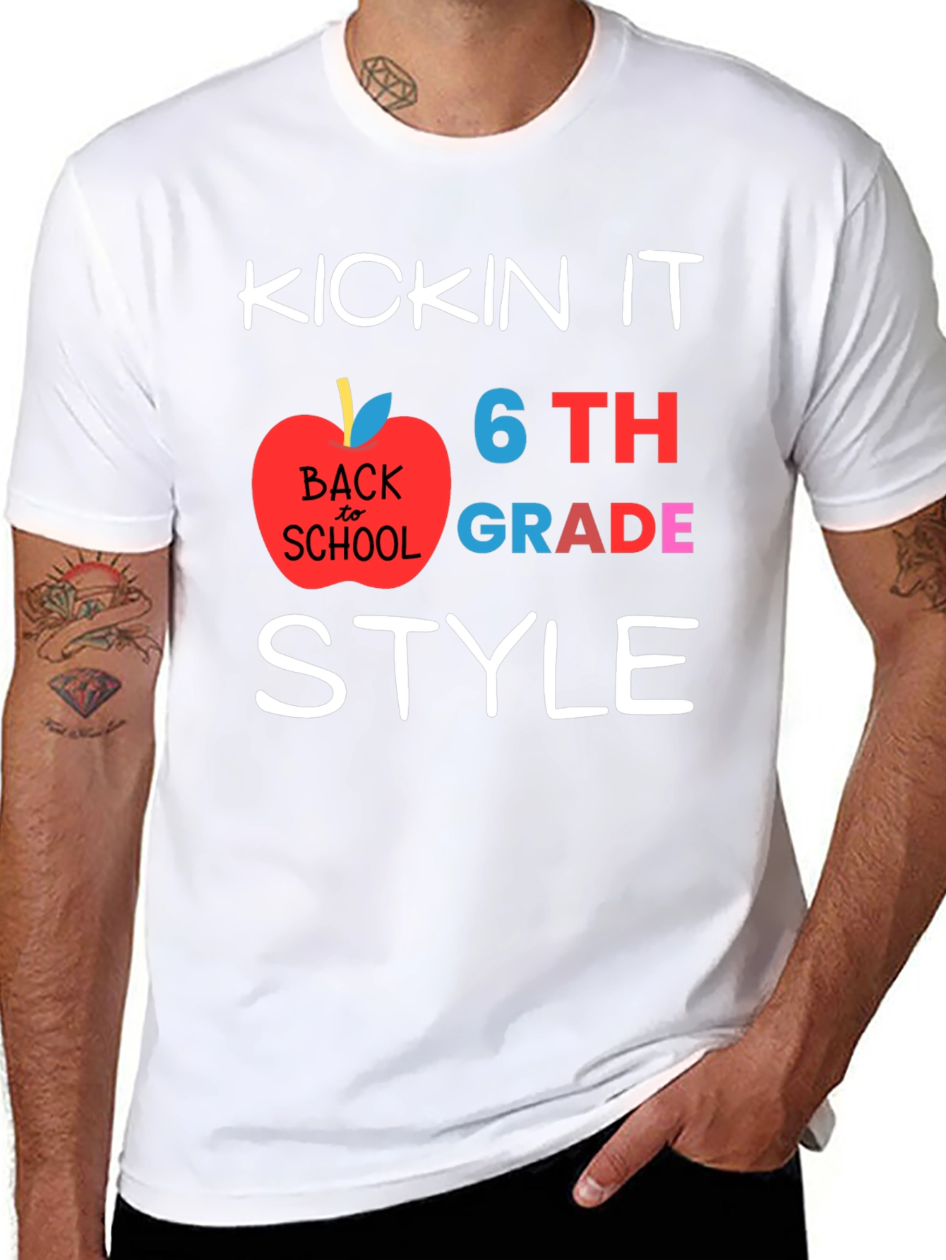 Kicking It 6th Grade Style Back to School T-Shirt