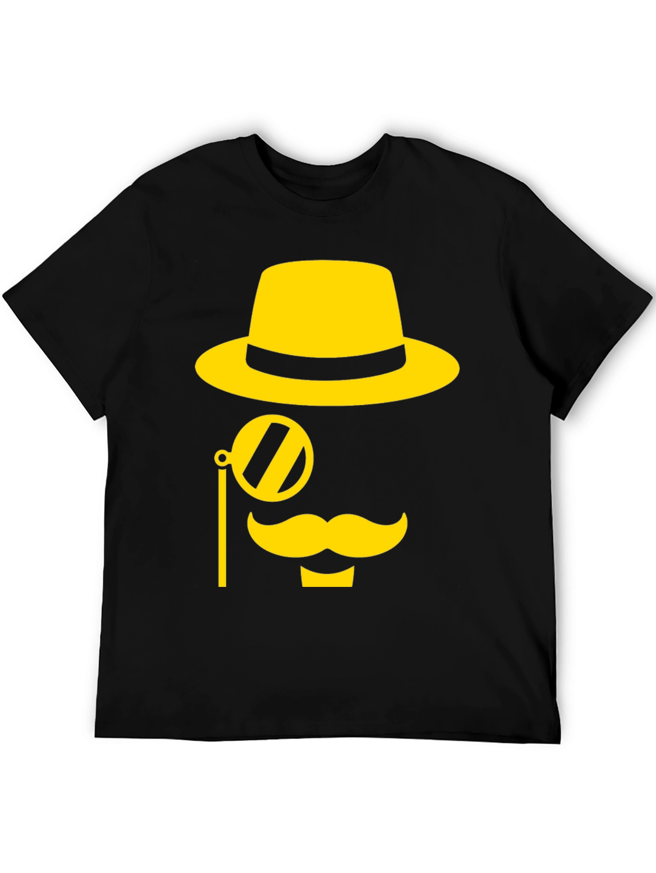 Gentleman Graphic Tee - Black T-Shirt with Yellow Design