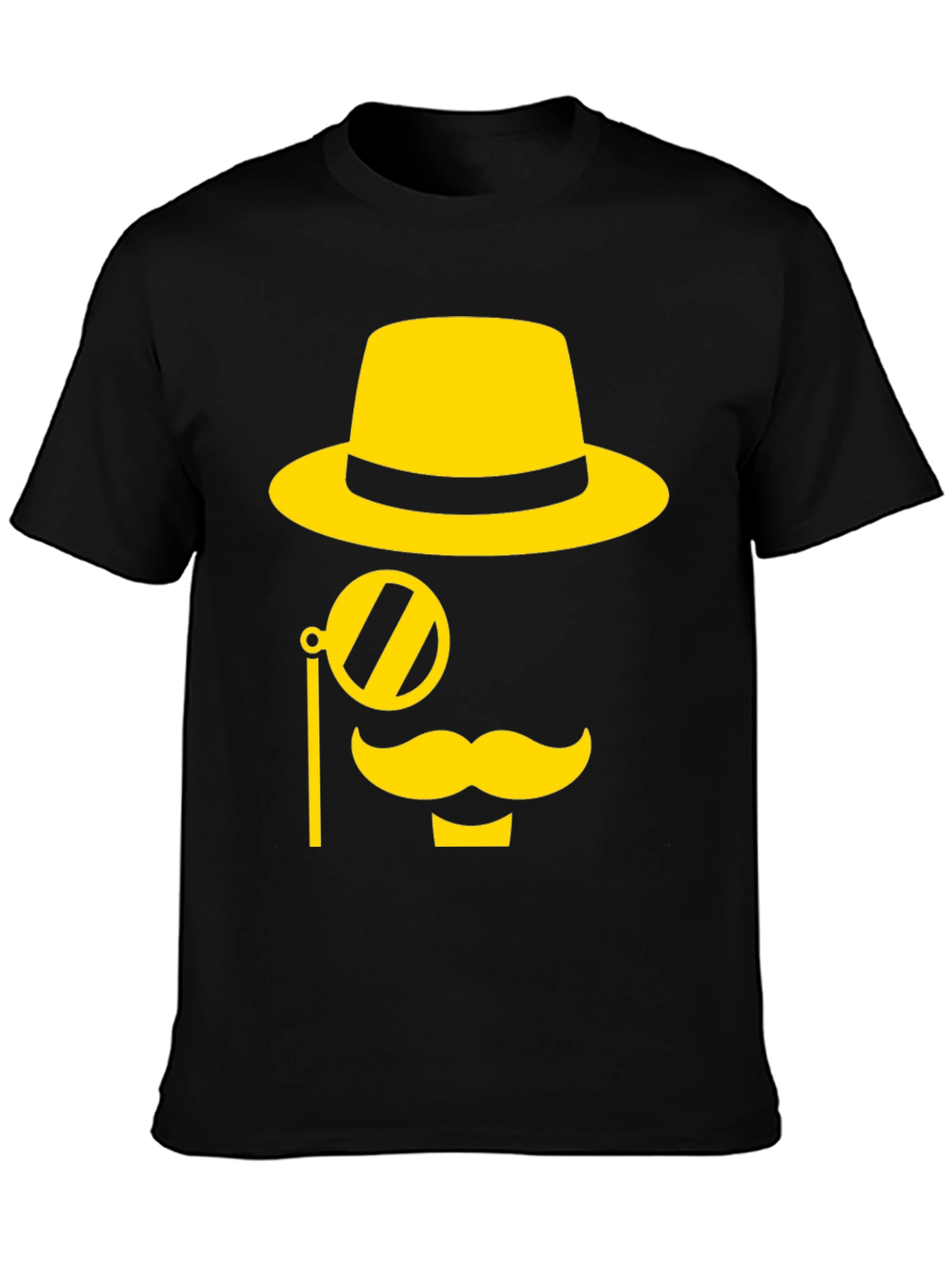 Gentleman Graphic Tee - Black T-Shirt with Yellow Design