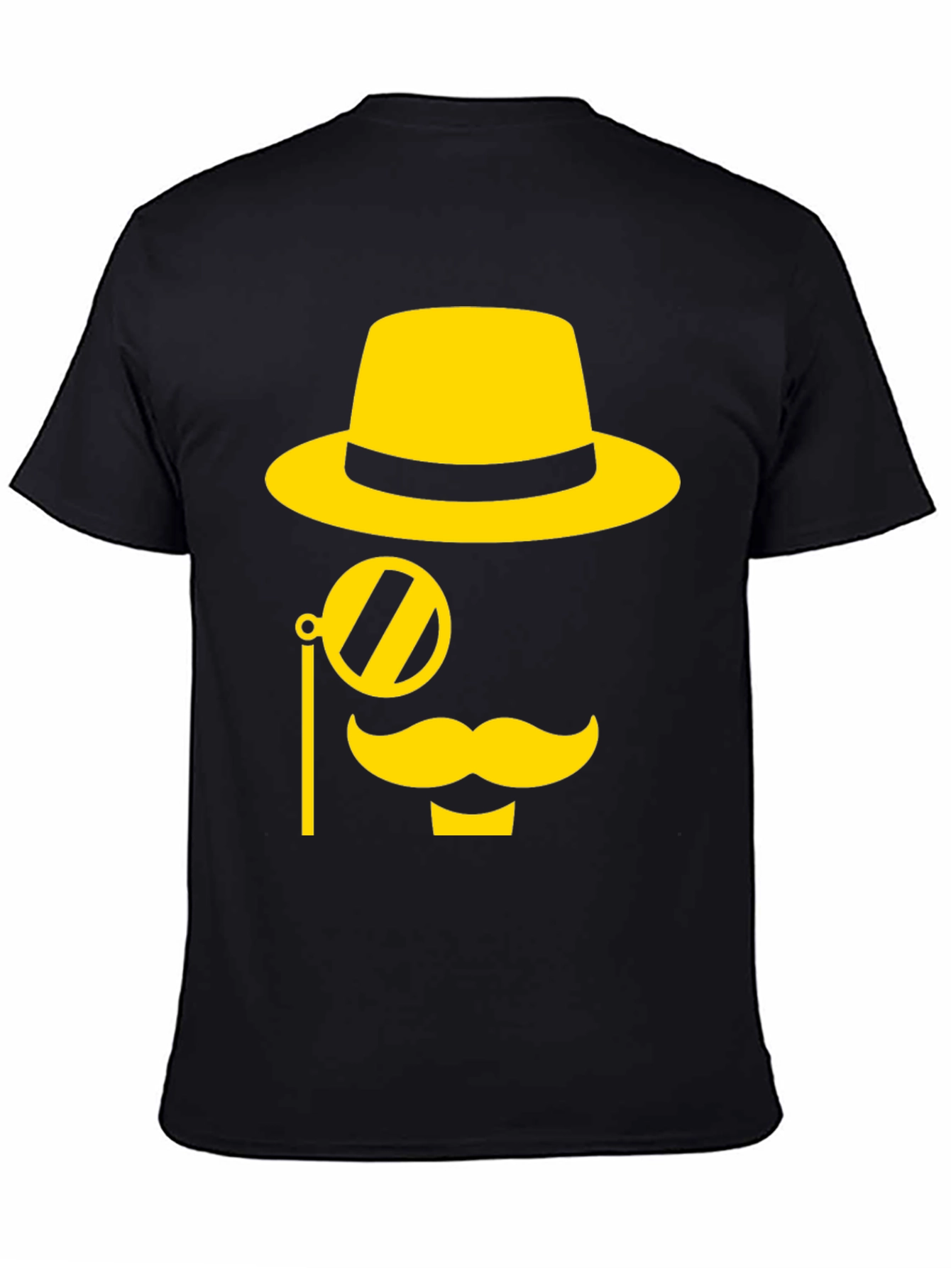 Gentleman Graphic Tee - Black T-Shirt with Yellow Design