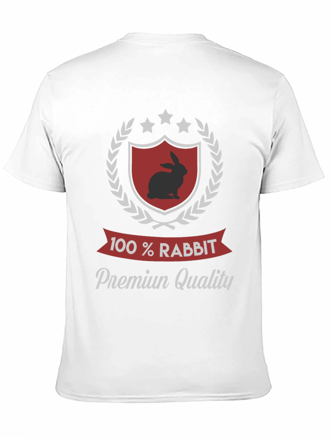 100% Rabbit Premium Quality Black T-Shirt